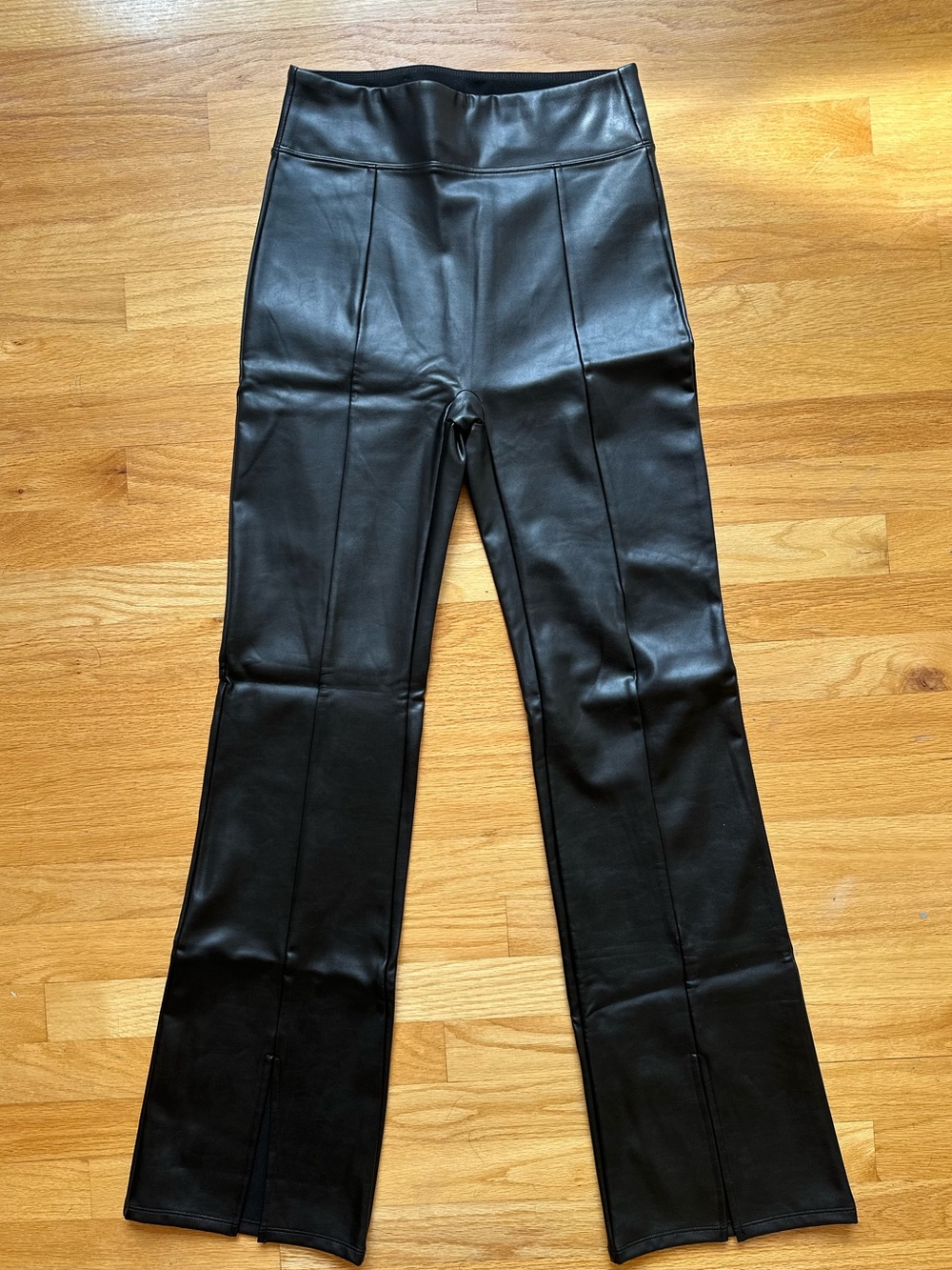Abercrombie & Fitch Black Faux Leather Flare Pants